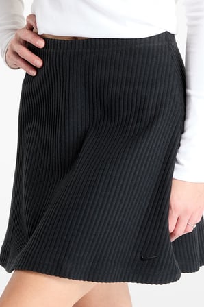 Nike Sportswear Womens Chill Knit Ribbed Mini Skirt Fitilli Kadın Mini Etek Siyah 