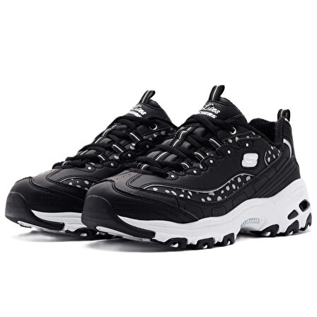 Skechers D'Lites Wildcats Memory Foam Womens Sneaker Black Hafızalı Taban Kadın Günlük Spor Ayakkabı Siyah