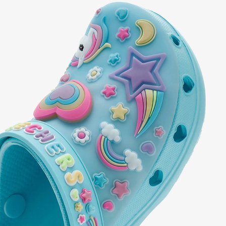 Skechers Heart Charmer - Girly Land Kids Lights Slipper Bantlı Işıklı Çocuk Terlik Mavi