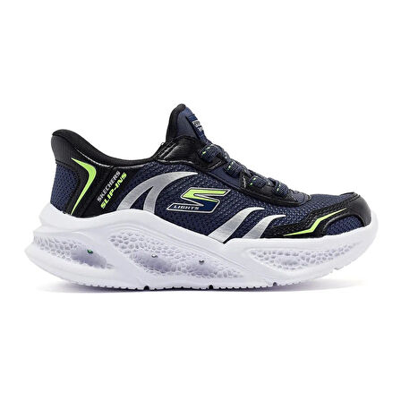 Skechers Meteor Lights Brisk-Beams Kids Sneaker Lastik Bağcıklı Işıklı Çocuk Ayakkabısı Lacivert