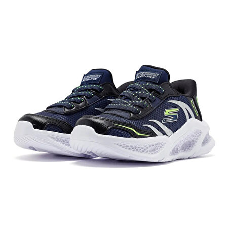 Skechers Meteor Lights Brisk-Beams Kids Sneaker Lastik Bağcıklı Işıklı Çocuk Ayakkabısı Lacivert