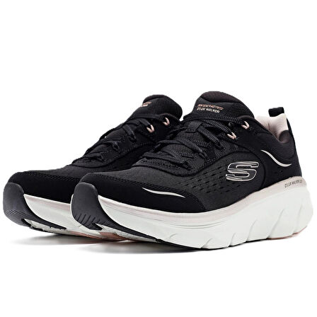 Skechers D'Lux Walker 2.0 Gradient Glam Memory Foam Leather Womens Sneaker Hafızalı Taban Hakiki Deri Kadın Günlük Spor Ayakkabı Siyah