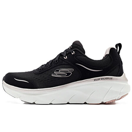 Skechers D'Lux Walker 2.0 Gradient Glam Memory Foam Leather Womens Sneaker Hafızalı Taban Hakiki Deri Kadın Günlük Spor Ayakkabı Siyah