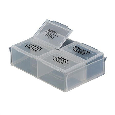 CT-STONES® 4 Öğün Günlük Hap İlaç Saklama Taşıma Kutusu İlaç Hatırlatıcı