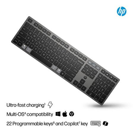 HP 720 Çoklu Cihaz Şarj Edilebilir Kablosuz Klavye (9T5B1AA)