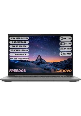 Lenovo IdeaPad 3 15IAU7 82RK0181TX i3-1215U 8 GB 512 GB SSD UHD Graphics 15.6" Full HD Notebook