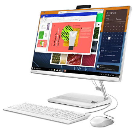 Lenovo IdeaCentre AIO 3 24IAP7 Intel Core i5-12450H 8GB 1TB SSD Intel UHD Graphics 23.8 FHD IPS FreeDos F0GH01GDTR Klavye+Mouse Beyaz All in One Bilgisayar