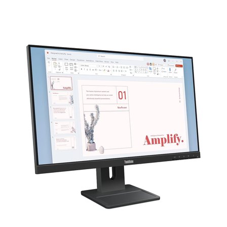 Lenovo ThinkVision E24-40 23.8 İnç 64BAMAR1TK 100Hz 4ms Pivot Yükseklik Ayarlı HDMI DisplayPort VGA Hoparlör Full HD IPS Monitör