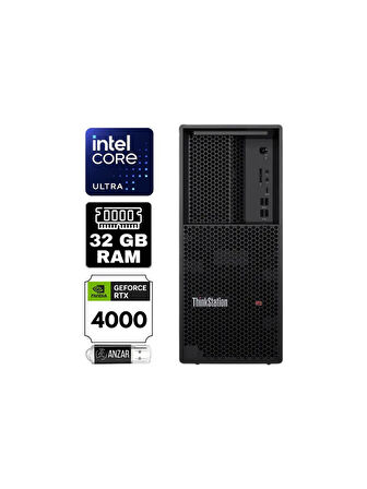 LENOVO 30HT004JTR WS P3 V2 ULTRA-9 285K 24C 32GB 5600MHz RAM 1TB SSD NVIDIA RTX4000ADA 20GB W11 PRO Masaüstü Bilgisayar