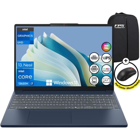 Ideapad Slim 3 15IRH10 İ7-13620H 24GB Ram 512GB SSD 15.3" Fhd IPS Wuxga W11 83K10060TR Taşınabilir Bilgisayar