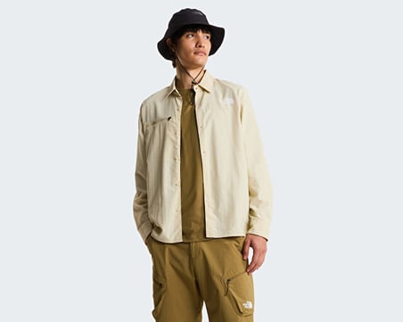 The North Face M Packable Long Sleeve Shirt Erkek Günlük Gömlek NF0A8FTRDOM1 Bej