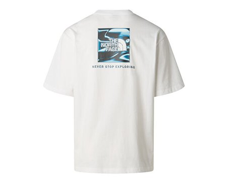 The North Face M LIQUID BOX NSE OVERSIZE SHORT SLEEVE T Erkek Outdoor Tişörtü NF0A8G9WFN41 Beyaz