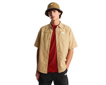The North Face M Sequoia Short Sleeve Shirt Erkek Outdoor Kısa Kollu Gömlek NF0A8FU6LK51 Bej