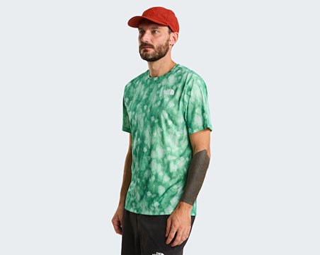 The North Face M 24/7 SHORT SLEEVE T-SHIRT REG-PRINT Erkek Outdoor Tişörtü NF0A8G85MDI1 Yeşil