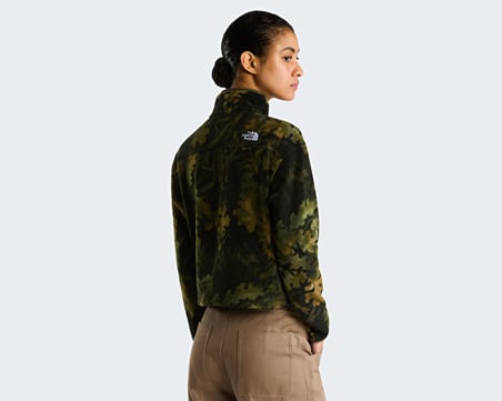 The North Face W NOVELTY LOGO GLACIER 1/4 ZIP - PRINT Erkek Outdoor Çeyrek Fermuarlı Polar Üst NF0A8JK9T2Z1 Yeşil
