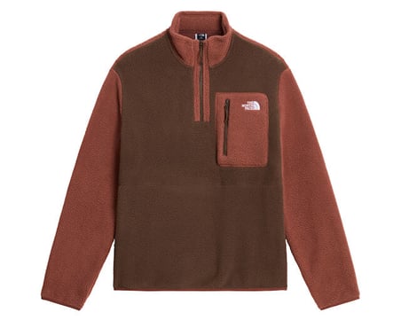 The North Face M YUMIORI 1/4 ZIP Erkek Outdoor Çeyrek Fermuarlı Polar Üst NF0A883SUH01 Kahverengi