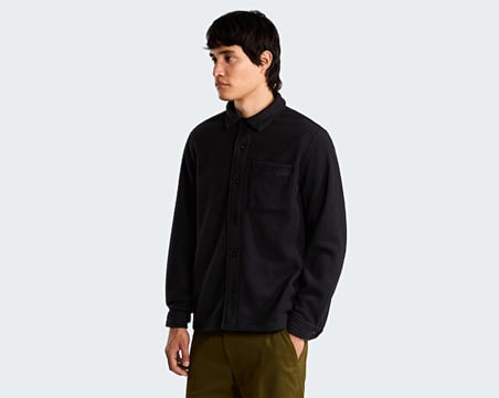 The North Face M OPEN RANGE FLEECE LONG SLEEVE SHIRT Erkek Outdoor Polar Ceket NF0A8JK3JK31 Siyah