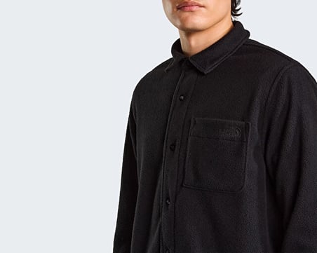 The North Face M OPEN RANGE FLEECE LONG SLEEVE SHIRT Erkek Outdoor Polar Ceket NF0A8JK3JK31 Siyah