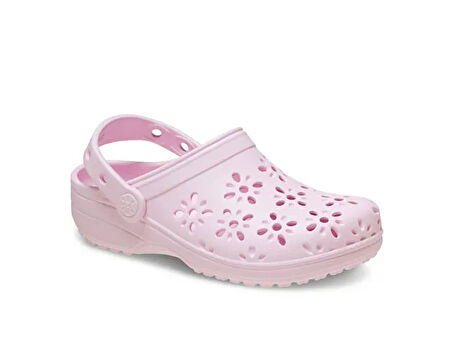 Crocs Classic Floral Cut Out Clog K Çocuk Terliği 210943-6ZW Pembe
