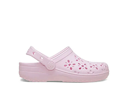 Crocs Classic Floral Cut Out Clog K Çocuk Terliği 210943-6ZW Pembe