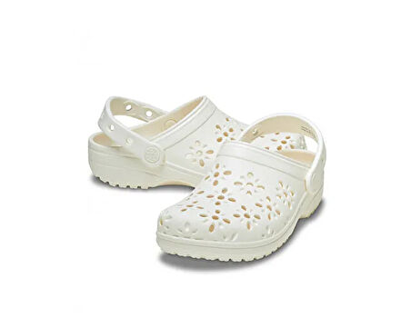 Crocs Classic Floral Cut Out Clog T Çocuk Terliği 210944-0WV Krem