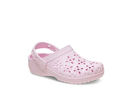 Crocs Classic Floral Cut Out Clog T Çocuk Terliği 210944-6ZW Pembe