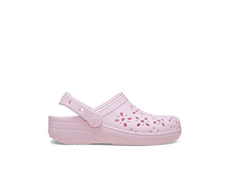 Crocs Classic Floral Cut Out Clog T Çocuk Terliği 210944-6ZW Pembe
