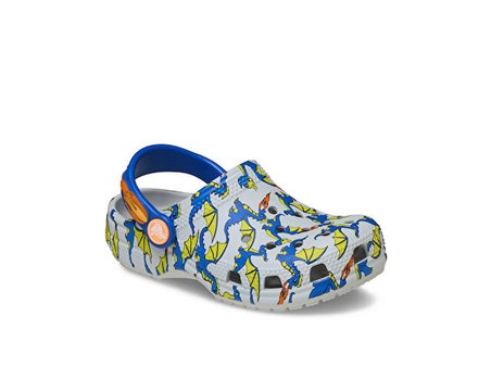 Crocs Classic Dragon Graphic Clog T Çocuk Terliği 212514-1FTGri