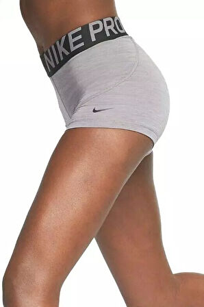 Nike Pro 3 inch 7.5cm Training Fit Shorts Gray Kadın Tayt Şort Kısa Gri