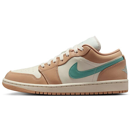 Nike Air Jordan 1 Low Leather Sneaker Unisex Hakiki Deri Günlük Spor Ayakkabı Krem
