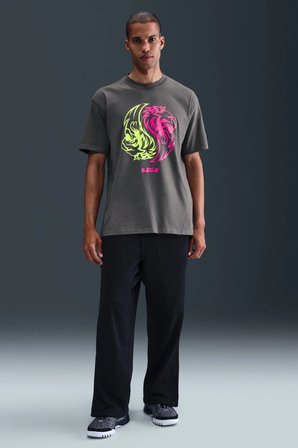 Nike LeBron Max 90 Loose Fit Mens Tee Bol Kesim Grafik Baskılı Erkek Tişört Antrasit