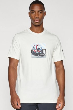 Nike Soccer Jersey Total 90 Print Tee Men's T-Shirt Baskılı Erkek Tişört Krem
