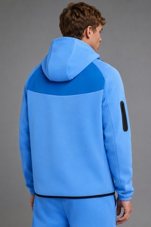 Nike Tech Fleece Mix Wr Full Zip Hoodie Kapüşonlu Unisex Sweatshirt Mavi
