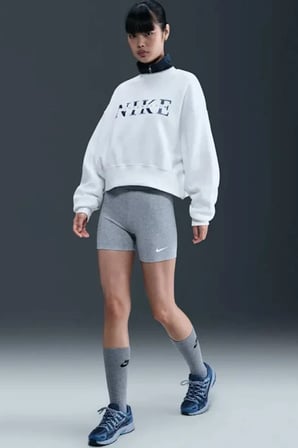 Nike Phoenix Fleece Crew Oversize Womens Sweatshirt Bol Kesim Bisiklet Yaka Kadın Sweatshirt Beyaz