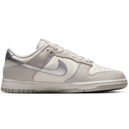 Nike Dunk Low'Silver Swoosh' Womens Leather Sneaker Hakiki Deri Kadın Günlük Spor Ayakkabı Krem