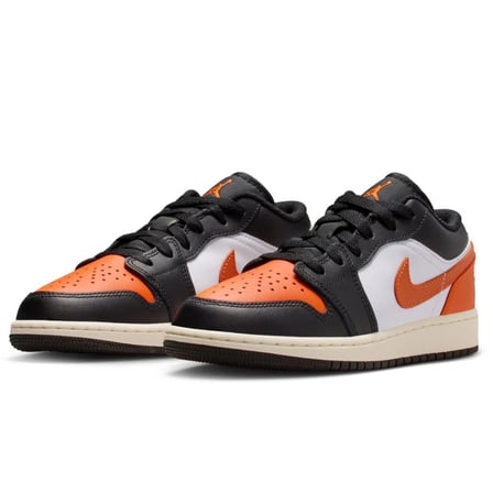 Nike Air Jordan 1 Low(GS) Leather Sneaker Hakiki Deri Günlük Spor Ayakkabı Turuncu-Siyah
