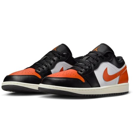 Nike Air Jordan 1 Low Leather Sneaker Hakiki Deri Unisex Günlük Spor Ayakkabı Siyah-Turuncu