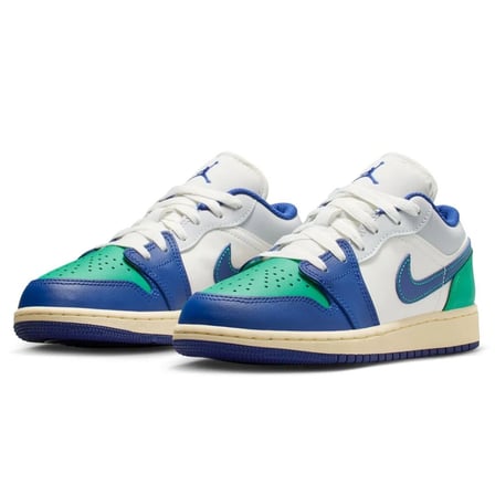 Nike Air Jordan 1 Low(GS) Leather Sneaker Hakiki Deri Günlük Spor Ayakkabı Mavi-Yeşil