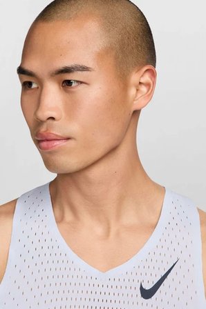 Nike Dri Fit AeroSwift Running ADV Singlet Tank Top Lazer Kesim Koşu Atleti Açık Mavi