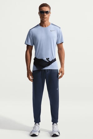 Nike Dri Fit Knit Running Trousers Pant.Reflektörlü Erkek Antreman Koşu Eşofman Altı Lacivert