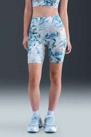 Nike Universa Women's Artist Collection High-Waisted 20.5cm Biker Shorts Yüksek Bel Spor Şort Tayt Yeşil