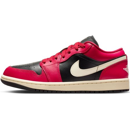 Nike Jordan 1 Low Leather Womens Sneaker Hakiki Deri Kadın Günlük Spor Ayakkabı Siyah Kırmızı