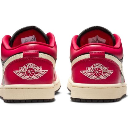 Nike Jordan 1 Low Leather Womens Sneaker Hakiki Deri Kadın Günlük Spor Ayakkabı Siyah Kırmızı