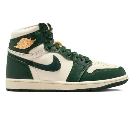 Nike Air Jordan 1 Retro High OG Unisex Sneaker Hakiki Deri Bilekli Günlük Spor Ayakkabı Beyaz-Yeşil
