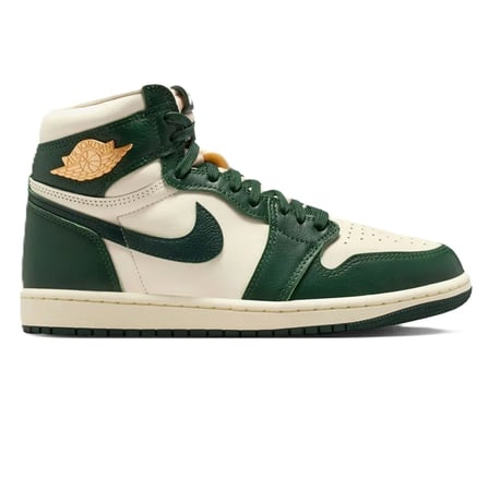 Nike Air Jordan 1 Retro High OG Unisex Sneaker Hakiki Deri Bilekli Günlük Spor Ayakkabı Beyaz-Yeşil