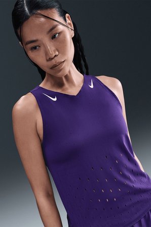 Nike Dri Fit AeroSwift Running ADV Singlet Tank Top Purple Lazer Kesim Koşu Atleti Mor