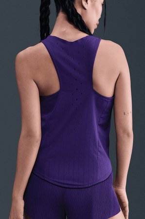 Nike Dri Fit AeroSwift Running ADV Singlet Tank Top Purple Lazer Kesim Koşu Atleti Mor