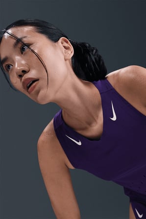 Nike Dri Fit AeroSwift Running ADV Singlet Tank Top Purple Lazer Kesim Koşu Atleti Mor