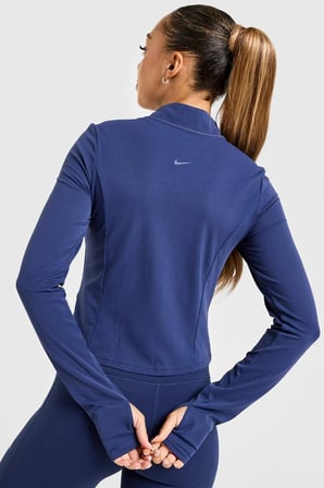 Nike Zenvy Dri-FIT Full-Zip Long-Sleeve Top Sweatshirt Navy Kadın Fermuarlı  Sweatshir Lacivert