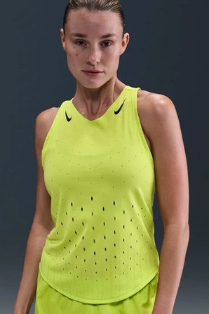 Nike Dri Fit AeroSwift Running ADV Singlet Tank Top Green Lazer Kesim Koşu Atleti Fıstık Yeşili 